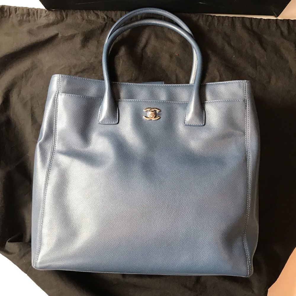 CHANEL Large Shopping Bag in Blue NWT and dust bag